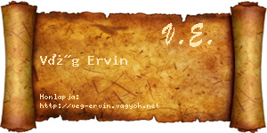 Vég Ervin névjegykártya