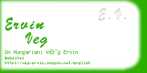 ervin veg business card